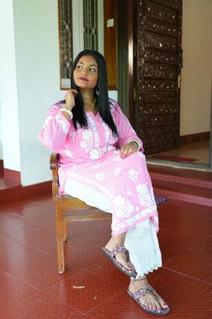 Rida – Modal 3D work Chikankari Pink Color Kurta
