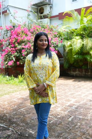 Mulmul Chikankari Short Kurta - Yellow Color
