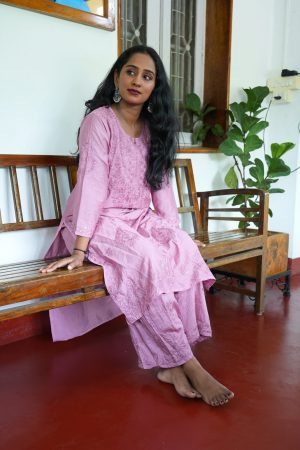 Chanderi Premium Kurta set – Soft Purple Color
