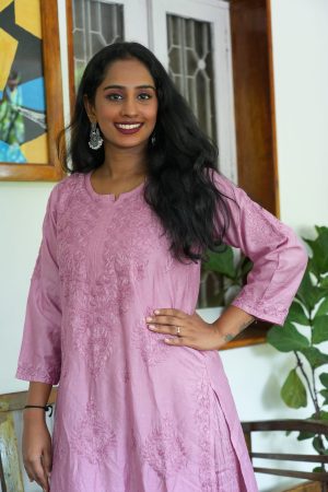 Chanderi Premium Kurta set – Soft Purple Color