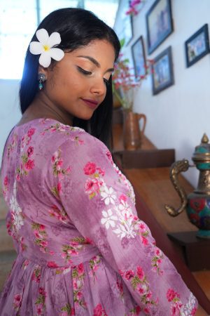 Mulmul Chikankari Short Frock – Lavendercolor