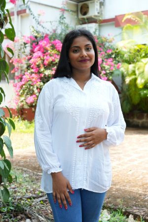 Modal (Soft Fabric) Chikankari Shirt – White Color